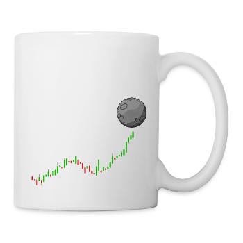 Vers la conception du t-shirt de la lune pour les investisseurs et les courtiers - Mug blanc - blanc - Droite