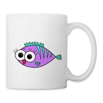 Fisch Lila - Tasse - Weiß - Rechts