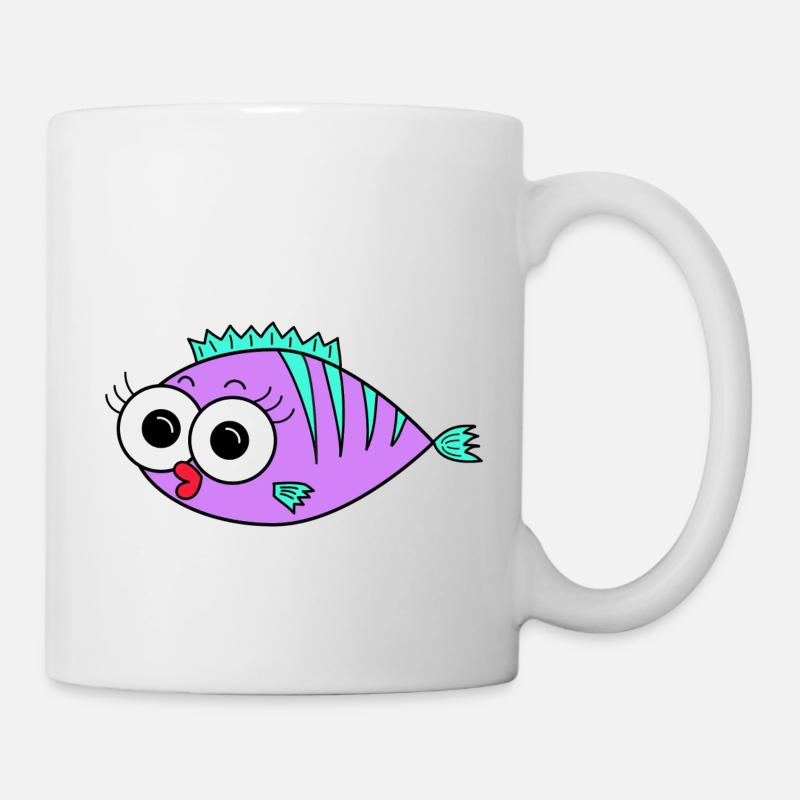 Fisch Lila - Tasse - Weiß