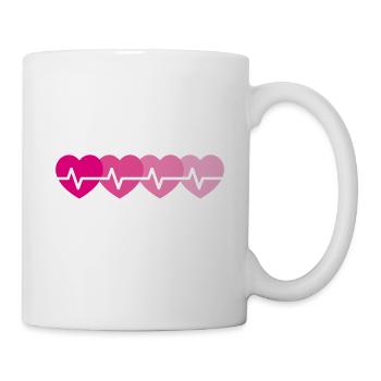 Herz Puls herzlinie Frequenz - Tasse - Weiß - Rechts