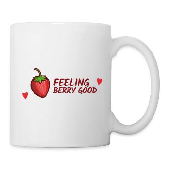 Strawberries, Feeling good funny phrase - Mug - white - Right