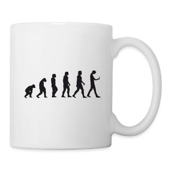 Menschliche Evolution bis zur Smartphonesucht - Tasse - Weiß - Rechts