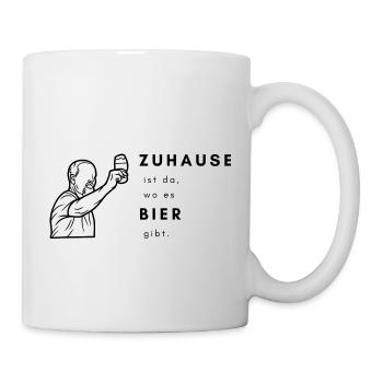 Zuhause ist da, wo es Bier gibt. - Tasse - Weiß - Rechts