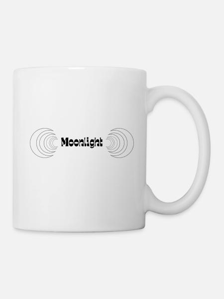 Moonlight lettering with crescent moon - Mug - white