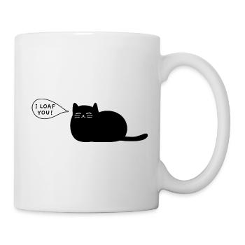 i love you dicke Katze witzig I loaf you Geschenk - Tasse - Weiß - Rechts