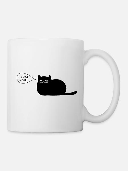 Je t’aime gros chat drôle je te laisse cadeau - Mug blanc - blanc