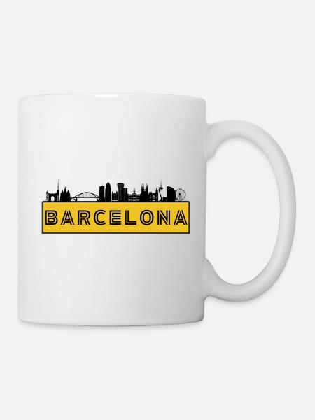 Stadt Barcelona - Spanien - Tasse - Weiß