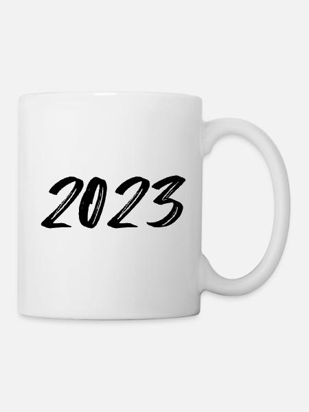 2023 weiß Silvester Neujahr - Tasse - Weiß