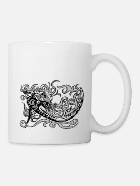 Kleiner schwarz-weißer Kaiman - Tasse - Weiß