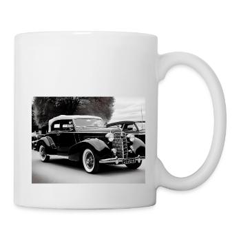 50s vintage vehicle, black and white, generativeai - Tasse - Weiß - Rechts