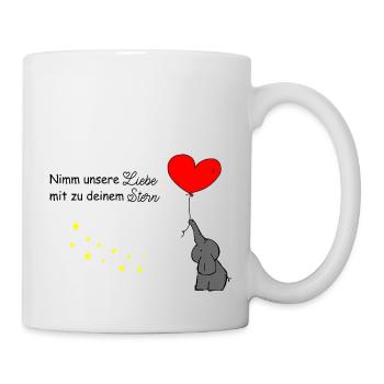Nimm unsere Liebe mit zu deinem Stern Stern - Tasse - Weiß - Rechts