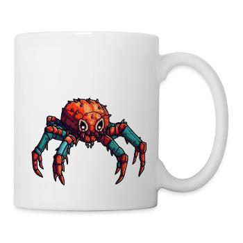 Spinne oder Krebs als bunter Roboter und Insekt - Tasse - Weiß - Rechts
