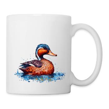 A truly beautiful duck swimming in the water - Mug - white - Right