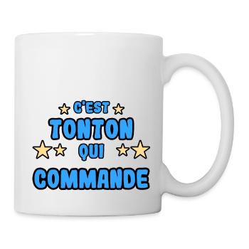 C'est tonton qui commande - Mug blanc - blanc - Droite