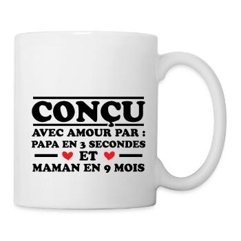 Conçu avec amour par papa et maman en 9 mois - Mug blanc - blanc - Droite