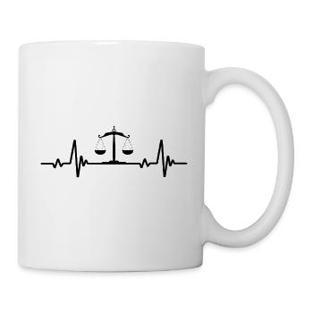 Bar Scale Heartbeat Lawyer Judge Jurist - Mug - white - Right