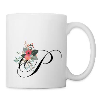 Letter p flowered - Mug - white - Right