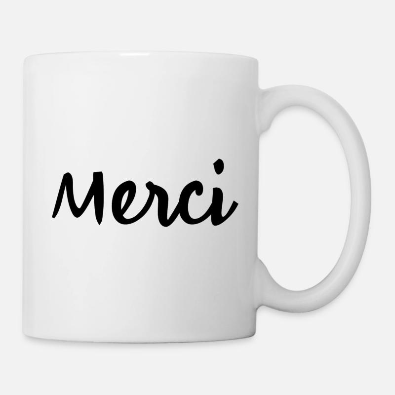 MERCI. THANKS. THANK YOU. ANNIVERSAIRE. NAISSANCE. - Mug blanc - blanc