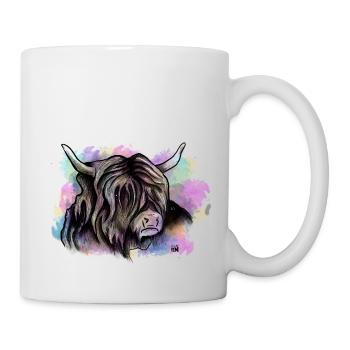 Schottischer Highlander - Tasse - Weiß - Rechts