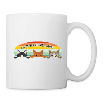 Katzen machen mich glücklich - Tasse - Weiß - Rechts