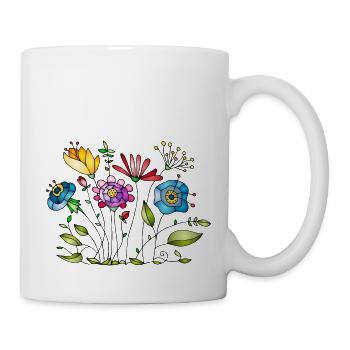 Blumen - Tasse - Weiß - Rechts