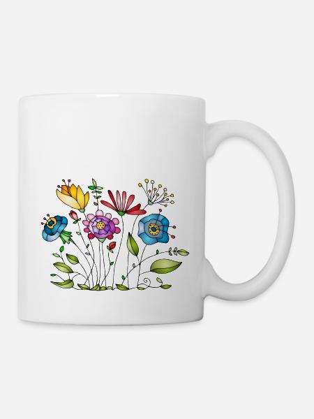 Blumen - Tasse - Weiß