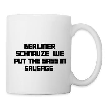 Berliner Schnauze: Sassy Sausage Sensation! - Tasse - Weiß - Rechts