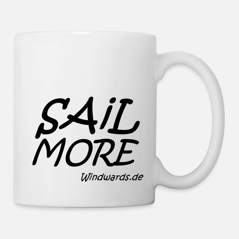 sail more work less motiv - Tasse - Weiß