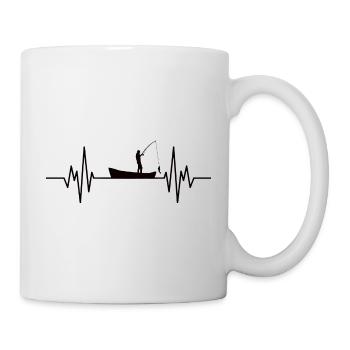 Fishing anglers heartbeat - Mug - white - Right