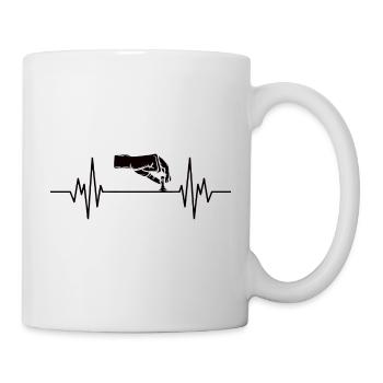 Schach Schachfiguren Schachspieler Herzschlag - Tasse - Weiß - Rechts