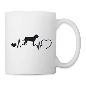 Boerboel mit Herzschlag - Tasse - Weiß - Rechts