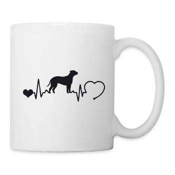 Bullmastiff mit Herzschlag - Tasse - Weiß - Rechts