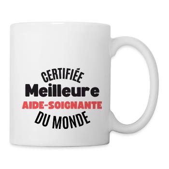 certifiée meilleure aide soignante du monde - Mug blanc - blanc - Droite