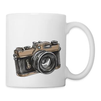 Dessin rétro de caméra - Mug blanc - blanc - Droite