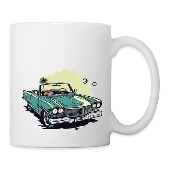 Cabriolet vert et palmier - Mug blanc - blanc - Droite
