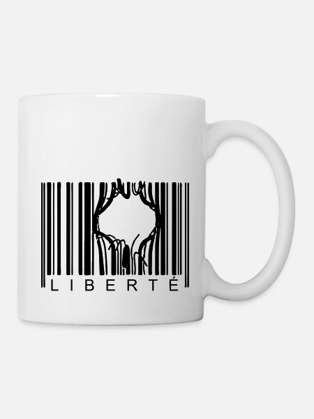 LIBERTE CODE BARRE - Mug blanc - blanc