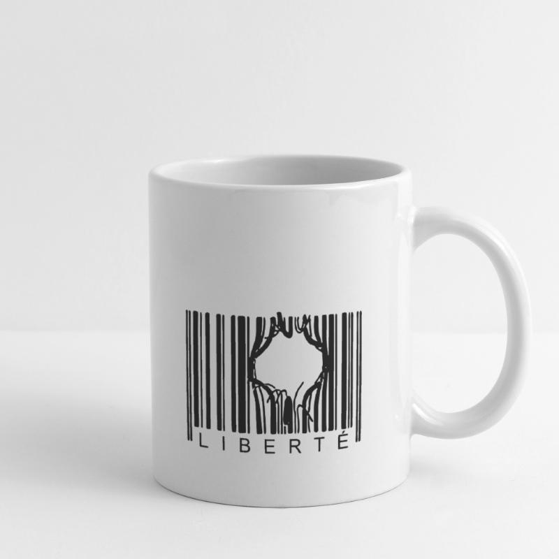 LIBERTE CODE BARRE Mug blanc