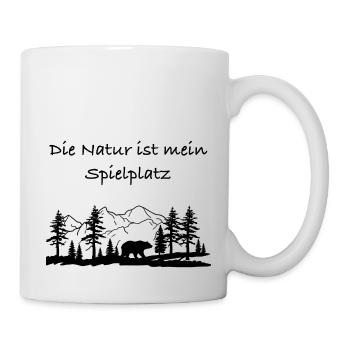 Die Natur ist mein Spielplatz T-Shirt - Tasse - Weiß - Rechts