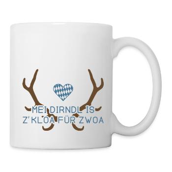 Mei Dirndl is z'kloa für zwoa - Bayern - Tasse - Weiß - Rechts