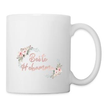 BESTE HEBAMME ! Floral personalisierbar - Tasse - Weiß - Rechts