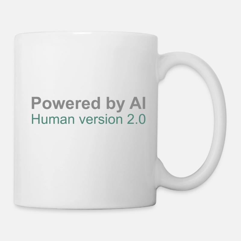 Propulsé par l’IA : Version humaine 2.0 - Mug blanc - blanc