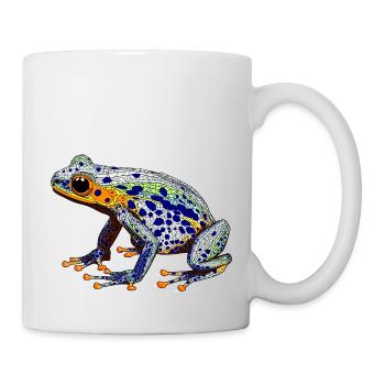 Pfeilgiftfrosch mit schöner Warnfarbe als Lurch - Tasse - Weiß - Rechts