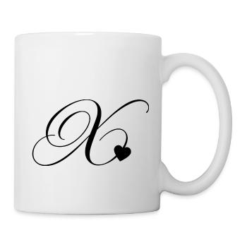 Letter x heart calligraphy - Mug - white - Right