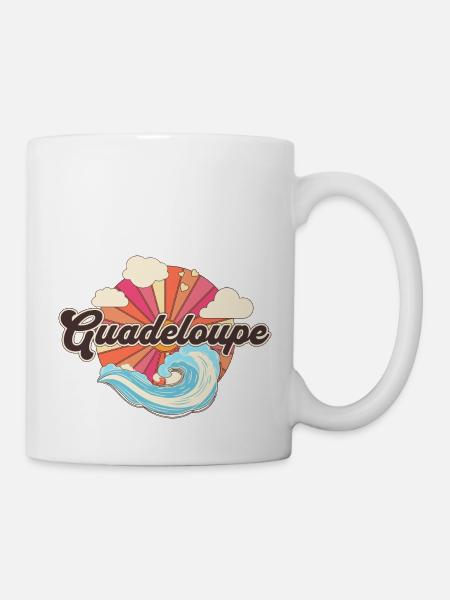 Guadeloupe Mer des Caraïbes Rétro - Mug blanc - blanc