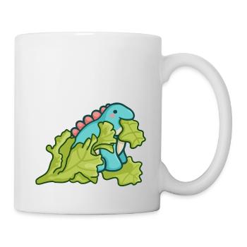 hugadino salad dino, cute dinosaur - Mug - white - Right
