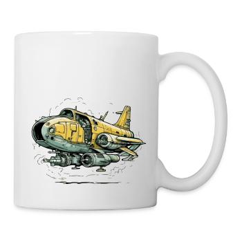 Avion général yellow - Mug blanc - blanc - Droite