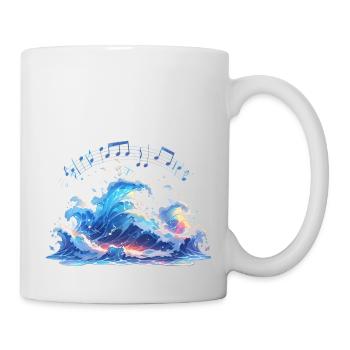 Soundwaves Waves Music Sheet Music - Mug - white - Right