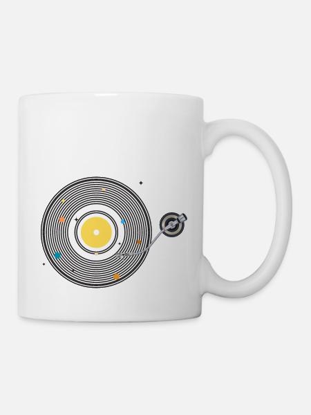 Sonnensystem Vinyl Schallplatte - Tasse - Weiß