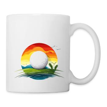 Golfen! - Tasse - Weiß - Rechts