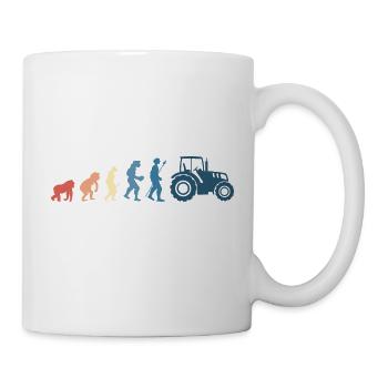 Retro-Traktor-Evolution - Tasse - Weiß - Rechts